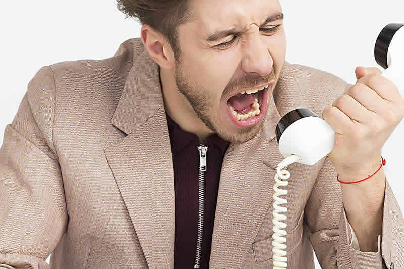 Man screaming into the phone - brain chemistry and anger